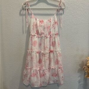 Floral Pink and White Sundress
